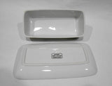 ❤️ 2-pc CORELLE Coordinates WINTER WHITE COVERED BUTTER DISH Porcelain China