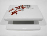 ❤️ CORELLE KYOTO LEAVES Porcelain NAPKIN HOLDER  BOWL Japanese Watercolor Leaves