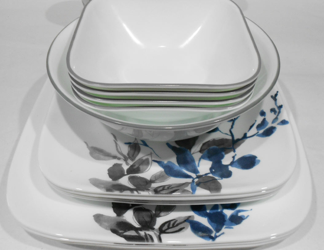 Corelle By Corning 'Kyoto Night' 4~6 3/8" Sq. 22 Oz. Soup Cereal Bowls