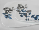 ❤️ Corelle Square KYOTO NIGHT Dinner OR Lunch PLATE *Japanese Garden Blue Gray Leaf