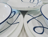 ❤️ NEW 16-pc Corelle LIA DINNERWARE SET / Plates Bowls Cobalt Blue Curly Swirls