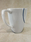 1 Corelle Coordinates LIA SQUARE 12-oz MUG Cup Porcelain Cobalt Blue Curly Swirl