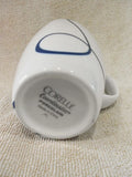 1 Corelle Coordinates LIA SQUARE 12-oz MUG Cup Porcelain Cobalt Blue Curly Swirl