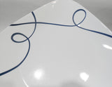 ❤️ NEW 1 Corelle LIA SQUARE 10.5" DINNER PLATE / Cobalt Blue Curly Swirls