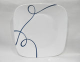 ❤️ NEW 1 Corelle LIA SQUARE 10.5" DINNER PLATE / Cobalt Blue Curly Swirls