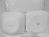 NEW 12-pc Corelle LIA SQUARE DINNERWARE SET Plates Bowls Navy Blue Curly Swirls