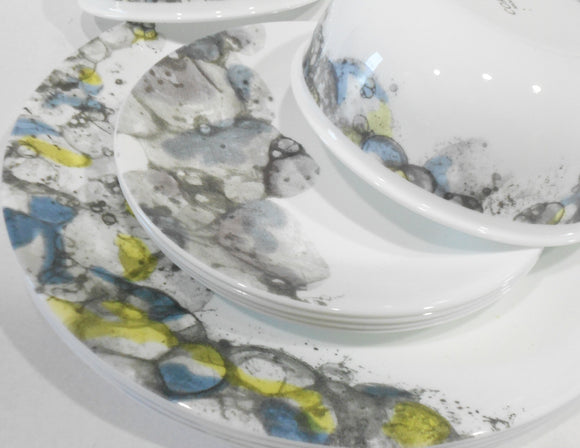 ❤️ 12-pc Corelle LUMOS Dinnerware Set /Sparkling Droplet Bubbles of Muted Colors