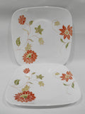 ❤️ CORELLE Square MATILDA >Choice: DINNER or LUNCH PLATE Orange BOHEMIAN FLORAL