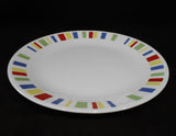❤️ 1 Corelle MEMPHIS 10.25" DINNER PLATE Large Meal / Red Blue Green Yellow Blocks