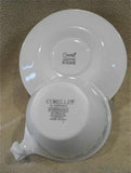 ☕︎ 2-pc CORELLE Corning MORNING BLUE HOOK CUP & SAUCER *Vitrelle Glass Floral