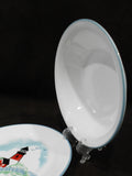 ❤️ NEW Corelle OUTER BANKS 18-oz SOUP BOWL Powder Blue Rim / Lighthouse Nautical