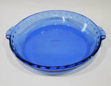 ❤️ Pyrex COBALT BLUE 9.5" Flavor Saver PIE PLATE #229 Scalloped Handles Bake Serve