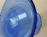 ❤️ Pyrex COBALT BLUE 9.5" Flavor Saver PIE PLATE #229 Scalloped Handles Bake Serve