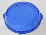 ❤️ Pyrex COBALT BLUE 9.5" Flavor Saver PIE PLATE #229 Scalloped Handles Bake Serve