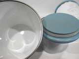 💙 NEW 6-pc Corelle PINK TRIO CANISTER SET Metal Storage w/Wood Lids Pastel Floral