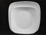 ❤️ NEW 8-pc CORELLE Square VIVID / PURE WHITE Dinnerware Set DINNER LUNCH Plates