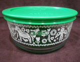 ❤️ 1 PYREX 4-Cup ANGEL HORSE Storage BOWL Nordic Winter Holiday *CHOICE OF COLOR
