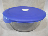 New PYREX Pro Deluxe ROUND 12 Cup / 3 Qt DISH & COVER 10" x 3.5" Royal BLUE 8202