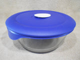 New PYREX Pro ROUND 5 Cup Glass DISH & Vented ROYAL BLUE Plastic Cover 8201