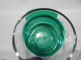 New 4-pc PYREX 1-CUP Glass STORAGE Bowls Dishes w/ GREEN Plastic Covers 4" x 2"