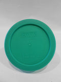 New 4-pc PYREX 1-CUP Glass STORAGE Bowls Dishes w/ GREEN Plastic Covers 4" x 2"