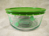 PYREX 4 Cup MINT Spring GREEN BIRDS Glass Storage Bowl EASTER CHICKS Musical Notes