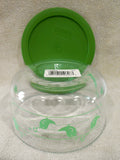 PYREX 4 Cup MINT Spring GREEN BIRDS Glass Storage Bowl EASTER CHICKS Musical Notes