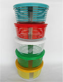 PYREX Stripes MEMORY LANE 4 Cup Storage Bowl CHOOSE: GREEN RED WHITE BLUE YELLOW
