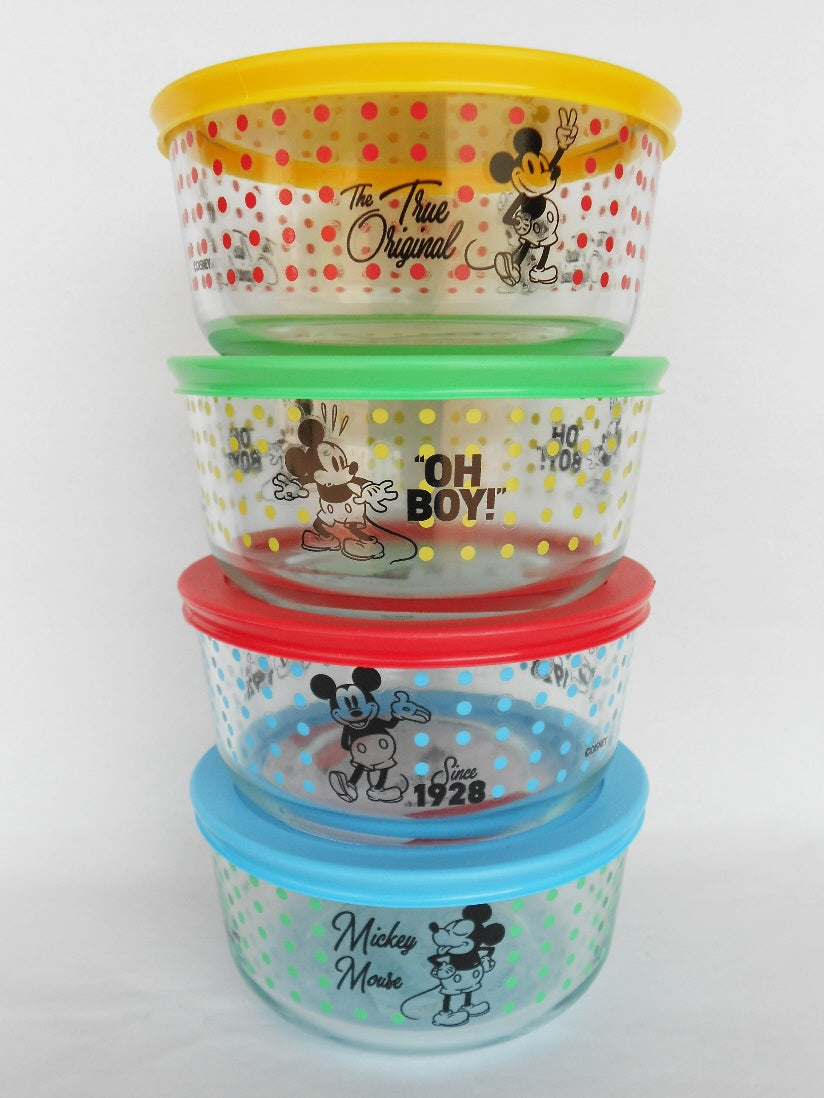 Pyrex Disney Mickey Mouse Pyrex 10 Piece Glass Food Storage Set Bowls and  Lids 