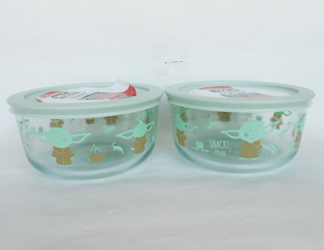 ✅✅ NWT Pyrex Star Wars Special Edition 4Cup Storage Bowl & Lid Yoda  Lightsabers