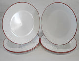 ❤️ 6 Corelle RED RIM DINNER PLATES 10.25" Christmas Holiday Deep Radiant Cherry