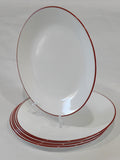 ❤️ 6 Corelle RED RIM DINNER PLATES 10.25" Christmas Holiday Deep Radiant Cherry