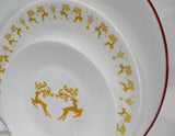 ❤️ 16-pc Corelle DANCER PRANCER Dinnerware Set CHRISTMAS Holiday Gold Reindeer