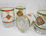 ❤️ NEW 4 Corelle SAND ART 7-oz JUICE GLASSES Drinkware Southwest Scrolls