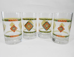 ❤️ NEW 4 Corelle SAND ART 7-oz JUICE GLASSES Drinkware Southwest Scrolls