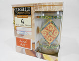 ❤️ NEW 4 Corelle SAND ART 16-oz Tumbler GLASSES Cooler Iced Tea Drinkware Southwest Scrolls