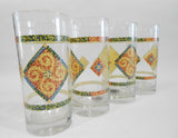 ❤️ NEW 4 Corelle SAND ART 16-oz Tumbler GLASSES Cooler Iced Tea Drinkware Southwest Scrolls