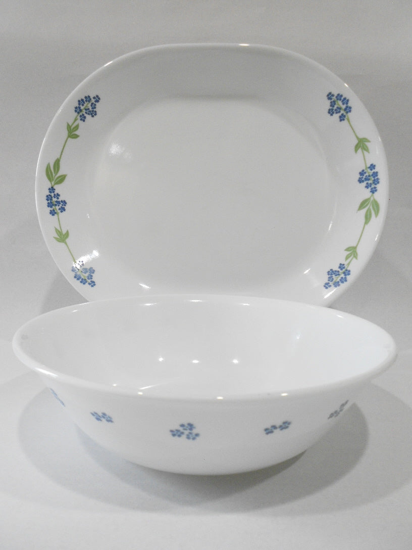 ️ Corelle SECRET GARDEN Choose: SERVING PLATTER or 1-Qt BOWL Tiny Blu ...