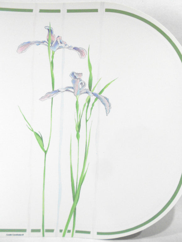 💜 NEW 4 CORELLE Coordinates SHADOW IRIS Reversible Vinyl Foam 17x11 PLACEMATS