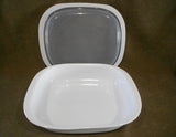 ❤️ Corningware SIMPLYLITE White 3-Qt OBLONG Casserole Bake Dish & Plastic Cover