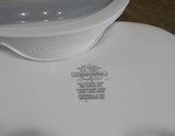 ❤️ Corningware SIMPLYLITE White 3-Qt OBLONG Casserole Bake Dish & Plastic Cover