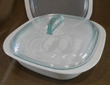 ❤️ 3-pc Corningware SIMPLYLITE White 2.5-Qt SQUARE Casserole Bake Dish & Covers