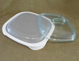 ❤️ 3-pc Corningware SIMPLYLITE White 2.5-Qt SQUARE Casserole Bake Dish & Covers