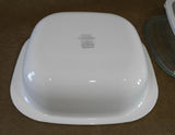 ❤️ 3-pc Corningware SIMPLYLITE White 2.5-Qt SQUARE Casserole Bake Dish & Covers