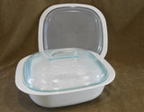 ❤️ 3-pc Corningware SIMPLYLITE White 2.5-Qt SQUARE Casserole Bake Dish & Covers