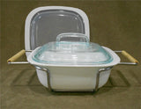 ❤️ 4-pc Corningware SIMPLYLITE 2.5-Qt SQUARE Casserole Bake Dish, Covers, Cradle