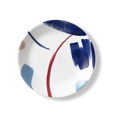 1 CORELLE Signature VIVID SPLASH 8.5" LUNCH PLATE Bold Blue Red Tan Brushstrokes