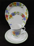 ❤️ NEW 5-pc Corelle SUMMER BLUSH Dinnerware PLACE SETTING Colorful Pansies Pansy