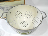 🌿NEW Corelle TEXTURED LEAVES 3-Qt COLANDER Porcelain /Stainless Steel Strainer