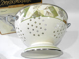 🌿NEW Corelle TEXTURED LEAVES 3-Qt COLANDER Porcelain /Stainless Steel Strainer